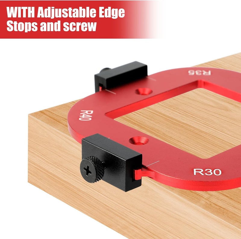 Baeruuss Round Corner Radius Jig Router Template for Woodworking with Trimming Cutter, Aluminum Alloy 4 in 1 Arc Angle Positioning Template R10 R15 R20 R25 R30 R35 R40 R50 - Image 5